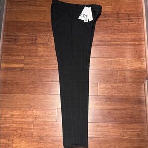 Zara Charcoal Plaid Slim Fit Pants
